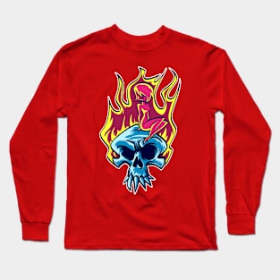 Skull on fire Long Sleeve T-Shirt